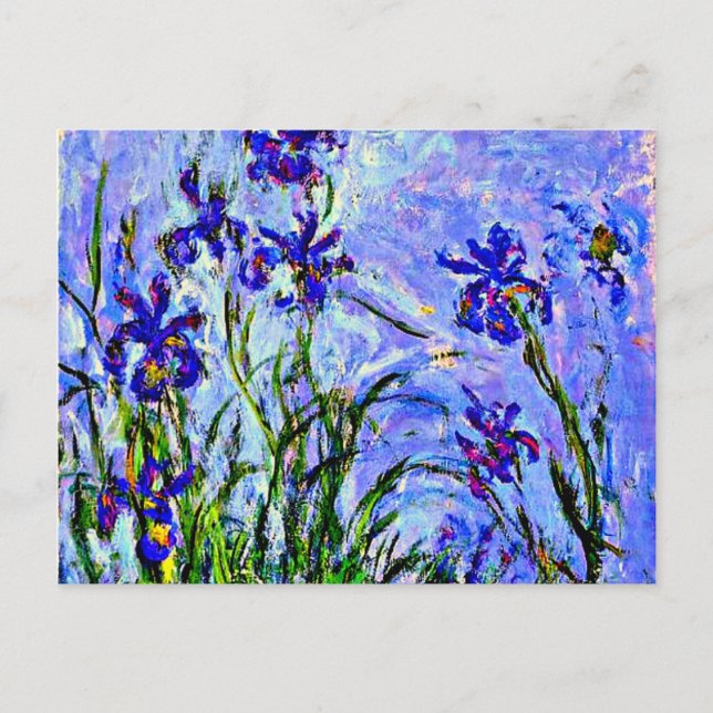 Monet - Lilacs Irises, berühmtes Gemälde, Postkarte (Vorderseite)