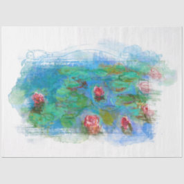 ** Monet-Lily-Pond-Angel-Dekoupage AR23   Seidenpapier