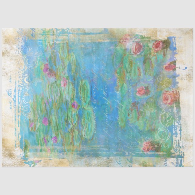 ** Monet Lily Pond Vintage Decoupage AR23   Seidenpapier (Vorderseite)