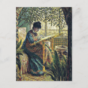 Monet - Madame Monet beim Sticken Postkarte