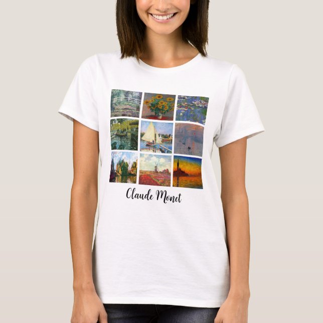 Monet Masterpiece Collage Personalisiert Art Print T-Shirt (Vorderseite)