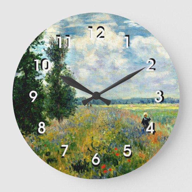 Monet - Mohnfeld, Argentinien, große Uhr (Vorderseite)