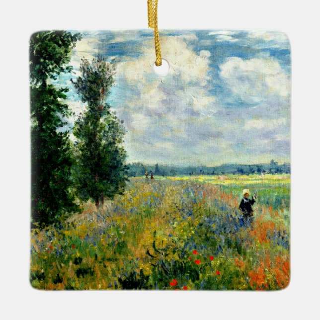 Monet - Mohnfeld, Argentinien Keramikornament (Vorderseite)