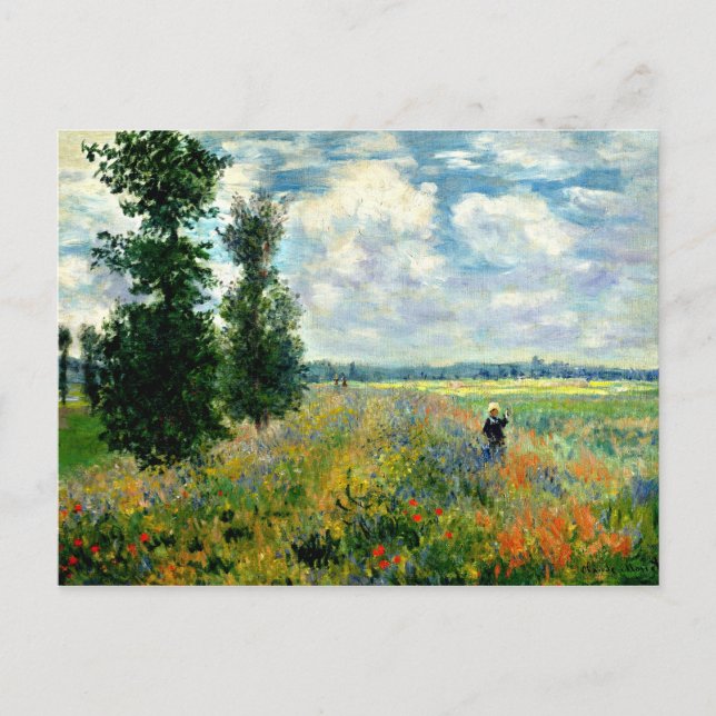 Monet - Mohnfeld - Vintage Postkarte (Vorderseite)