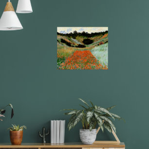 Monet - Mohnfelder in einer Senke bei Giverny Poster