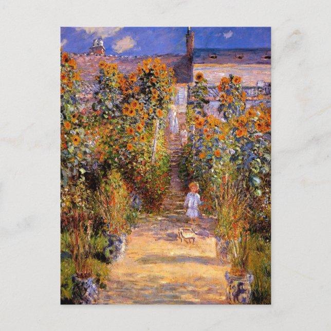 Monet - Monet's Garden at Vetheuil Postkarte (Vorderseite)