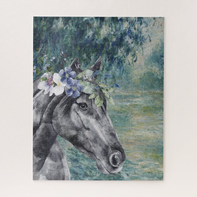 Monet Morning Seine und Black Horse Compilation (Vertikal)