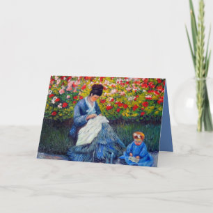 Monet Mutter und Kind im Garten Einladung