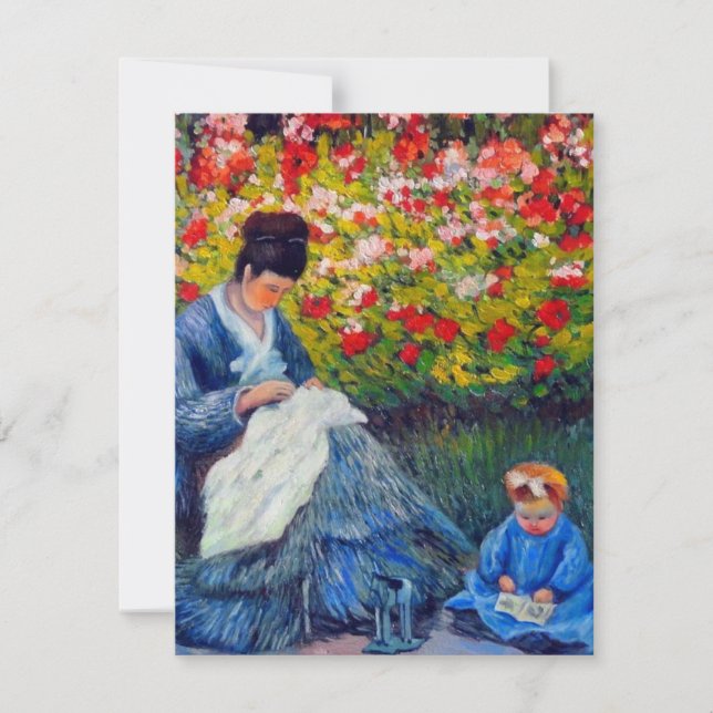 Monet Mutter und Kind im Garten Einladung (Vorderseite)