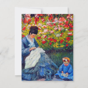 Monet Mutter und Kind im Garten Einladung