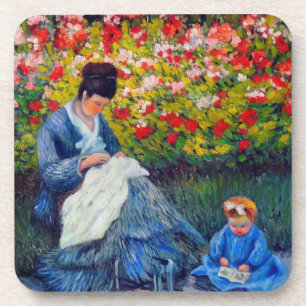 Monet Mutter und Kind im Garten Getränkeuntersetzer