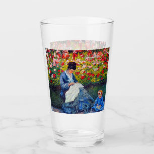 Monet Mutter und Kind im Garten Glas