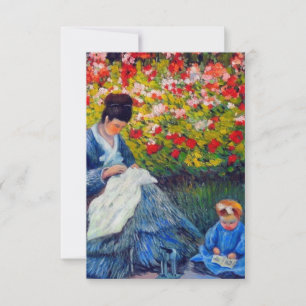 Monet Mutter und Kind im Garten Karte