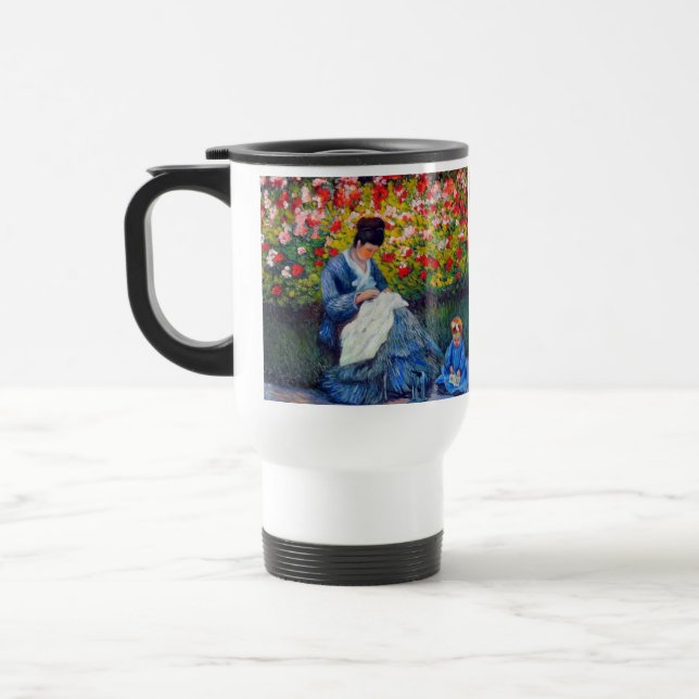 Monet Mutter und Kind im Garten Reisebecher (Links)