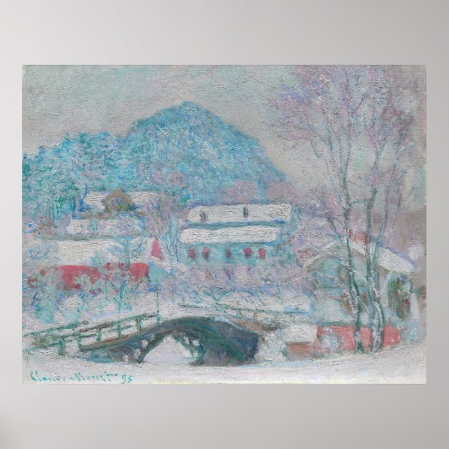 Monet - Norway, Sandviken Village in the Snow Poster (Vorne)