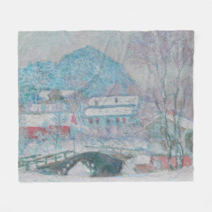 Monet - Norwegen, Dorf Sandviken im Schnee Fleecedecke