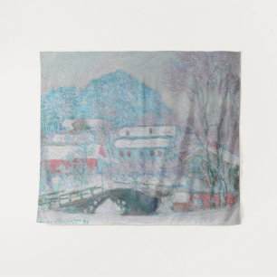 Monet - Norwegen, Dorf Sandviken im Schnee Wandteppich