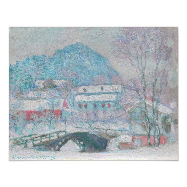 Monet - Norwegen, Sandviken Village in Snow Fotodruck (Vorne)