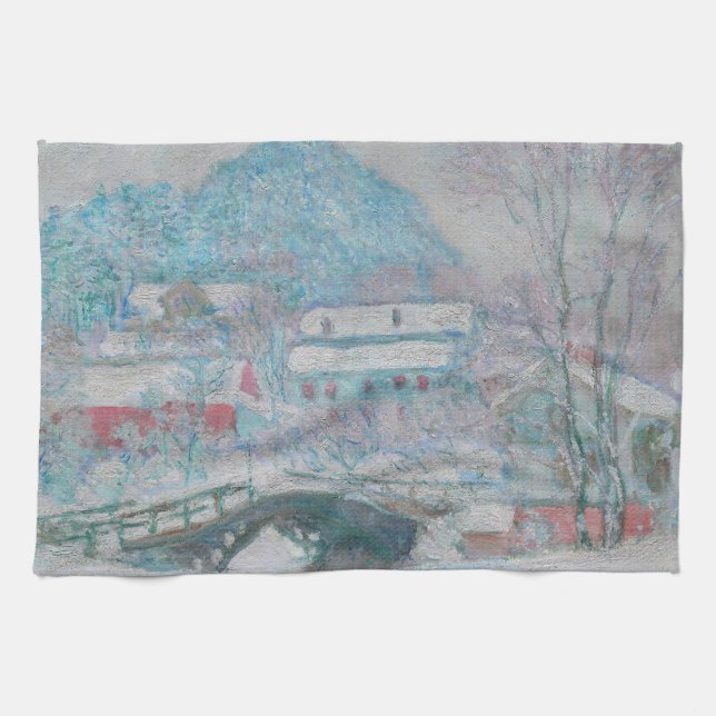 Monet - Norwegen, Sandviken Village in Snow Geschirrtuch (Horizontal)
