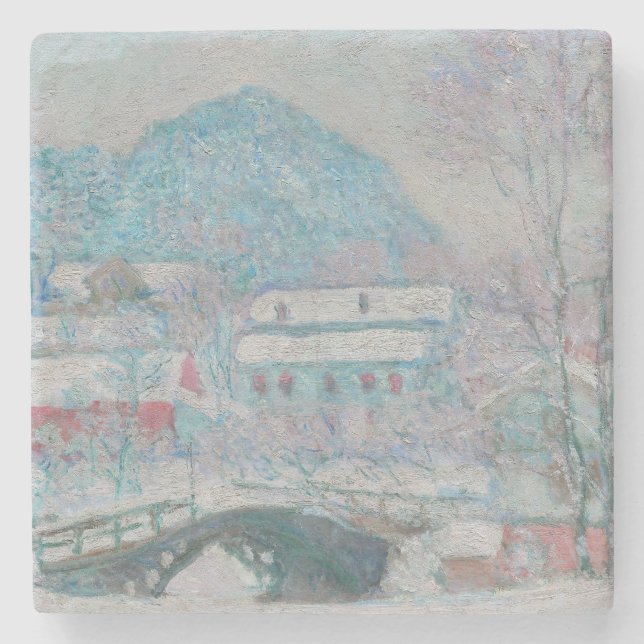 Monet - Norwegen, Sandviken Village in Snow Steinuntersetzer (Vorderseite)