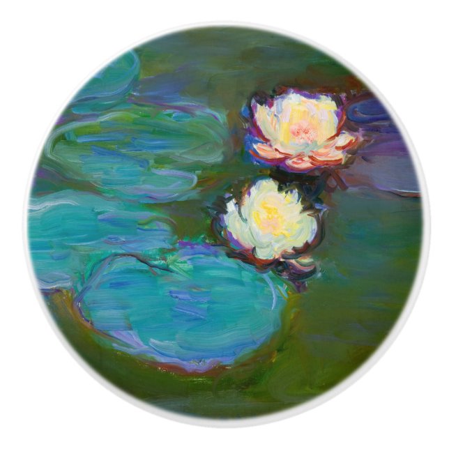 Monet Nympheas (1897-1898), Fine Art Keramikknauf (Vorderseite)