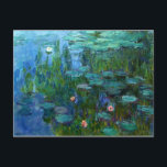 Monet Nympheas Water Lilies Postkarte<br><div class="desc">Monet Nympheas Water Lilies Postkarte. Ölmalerei auf Leinwand 1915. Während der letzten dreißig Jahre seines Lebens malte Monet seinen Lilienteich in Giverny. Nympheas ist eines seiner besten und beliebtesten Werke mit seinem reichen und abwechslungsreichen Einsatz von Grüntönen. Ein großartiges Geschenk für Fans von Monet,  Impressionismus,  Wasserlililien und französische Kunst.</div>