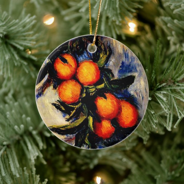 Monet - Orange Branch Bearing Frucht Keramik Ornament (Baum)