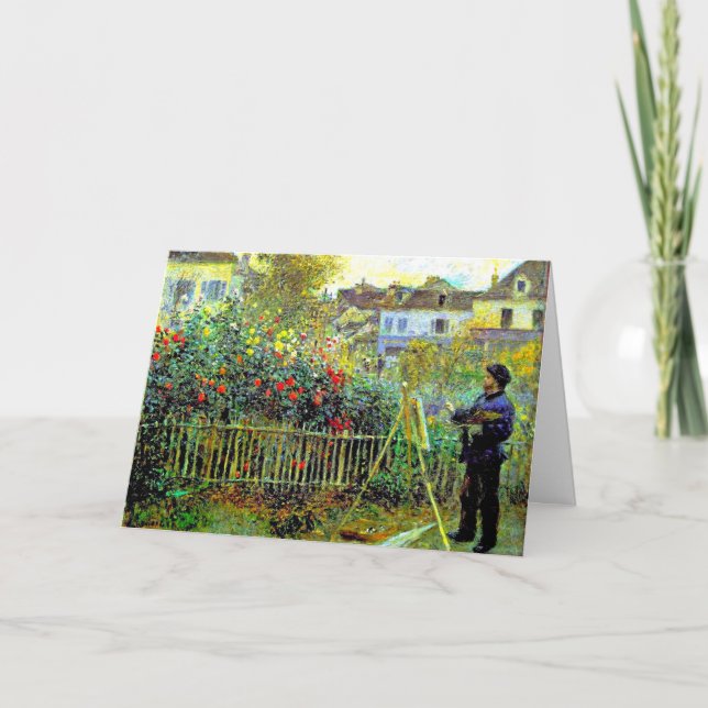Monet Painting in seinem Garten in Argenteuil Karte (Vorderseite)