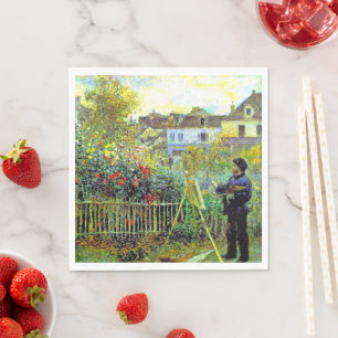 Monet Painting in seinem Garten in Argenteuil Serviette
