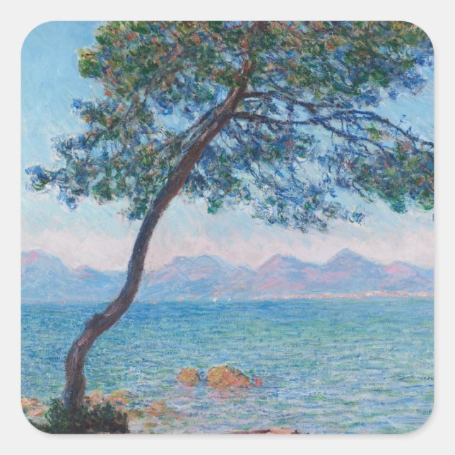 Monet Painting Quadratischer Aufkleber (Vorderseite)