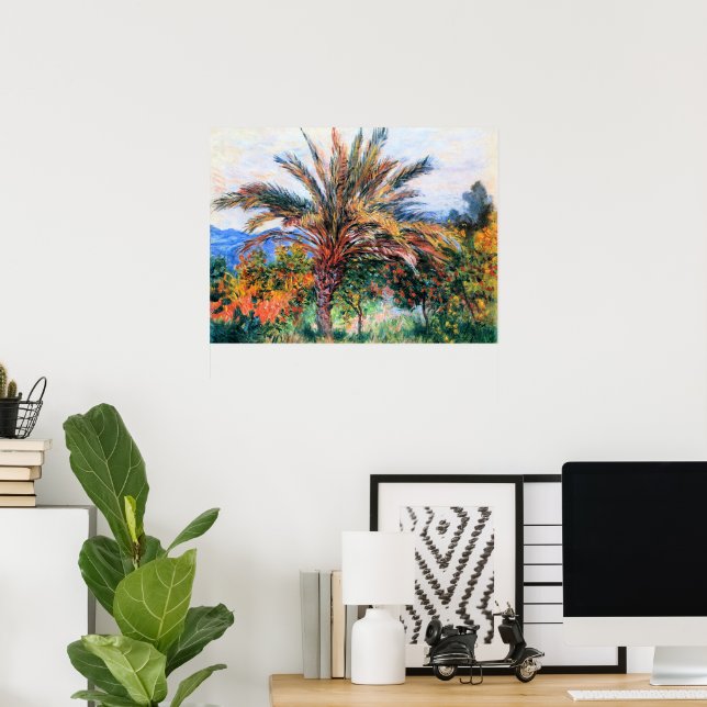Monet - Palme in Bordighera, Poster (Heimbüro)