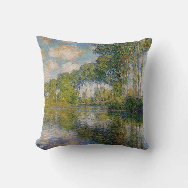 Monet Pappeln auf dem Fluss Epte Kissen (Vorderseite)