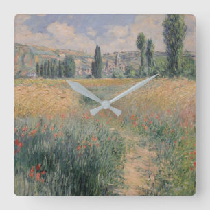 Monet Path auf der Insel Saint Martin, Vétheuil Quadratische Wanduhr