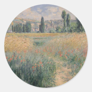 Monet Path auf der Insel Saint Martin, Vétheuil Runder Aufkleber