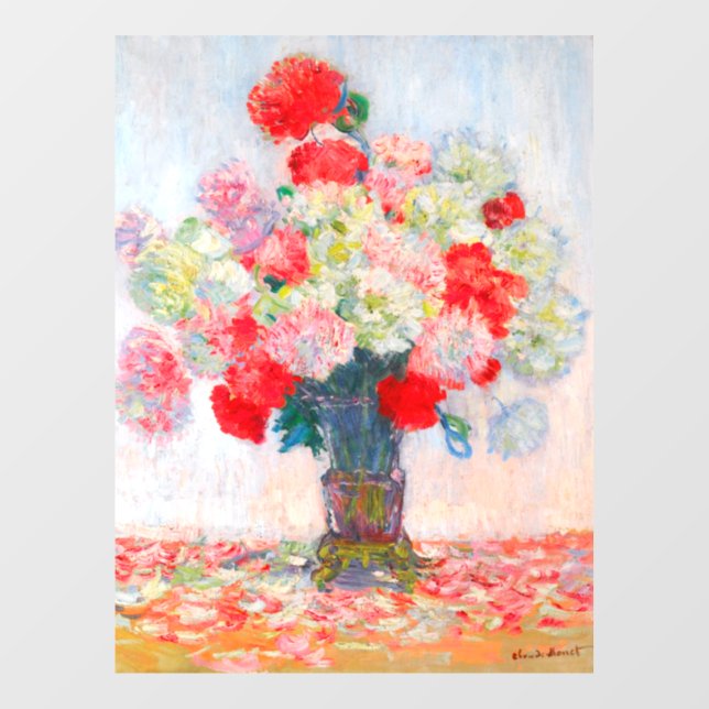 Monet Peonies Fensteraufkleber (Blatt)