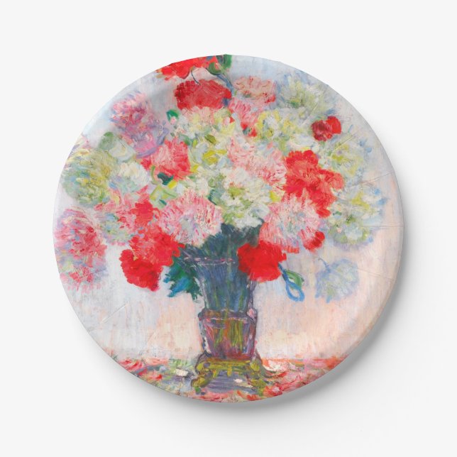 Monet Peonies Pappteller (Vorderseite)