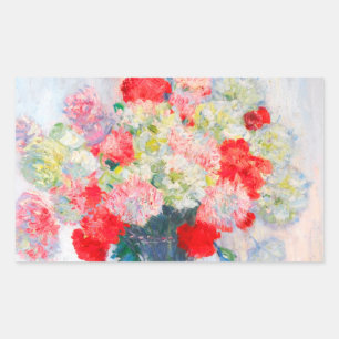 Monet Peonies Rechteckiger Aufkleber