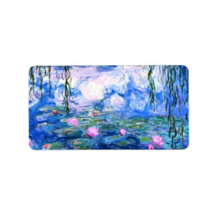 Monet Pink Water Lilies Adressaufkleber