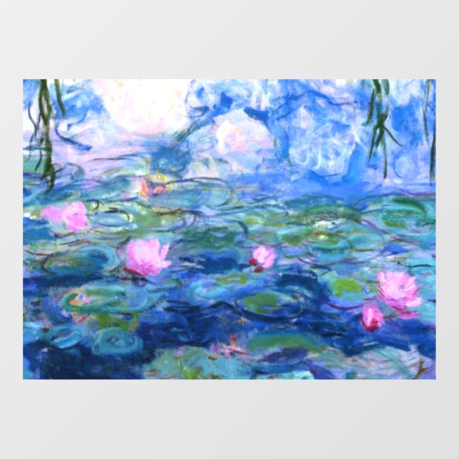 Monet Pink Water Lilies  Fensteraufkleber (Blatt)