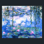 Monet Pink Water Lilies Fotodruck<br><div class="desc">Foto Print mit wunderschönen rosa Seerosen, die in einem ruhigen blauen Teich mit Lilienpolstern schwimmen. Ein großartiges Monet-Geschenk für die Liebhaber von Impressionismus und französischer Kunst.</div>