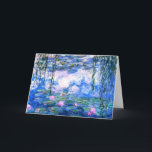 Monet Pink Water Lilies Grußkarte Karte<br><div class="desc">Eine Monet-Rosa-Wasserlilililie gefaltet Grußkarte (innen ist leer) mit schönen rosa Seerosen,  die in einem ruhigen,  blauen Teich mit Lilienpolstern schwimmen. Ein großartiges Monet-Geschenk für die Liebhaber von Impressionismus und französischer Kunst.</div>