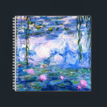 Monet Pink Water Lilies  Notizbuch<br><div class="desc">Ein Monet rosa Wasserlilienheft mit schönen rosa Seerosen,  die in einem ruhigen,  blauen Teich mit Lilienpolstern schwimmen. Ein großartiges Monet-Geschenk für die Liebhaber von Impressionismus und französischer Kunst.</div>