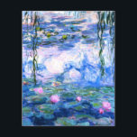 Monet Pink Water Lilies Paper Sheet<br><div class="desc">Ein Monet-rosa-Wasser lilliert 4, 5"x5, 6"-Blatt mit schönen rosa Seerosen, die in einem ruhigen, blauen Teich mit Lilienblättern schwimmen. Ein großartiges Monet-Geschenk für die Liebhaber von Impressionismus und französischer Kunst.</div>