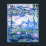 Monet Pink Water Lilies Paper Sheet<br><div class="desc">Ein Monet-rosa-Wasser lilliert 4, 5"x5, 6"-Blatt mit schönen rosa Seerosen,  die in einem ruhigen,  blauen Teich mit Lilienblättern schwimmen. Ein großartiges Monet-Geschenk für die Liebhaber von Impressionismus und französischer Kunst.</div>