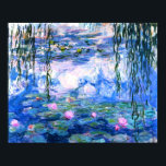 Monet Pink Water Lilies Poster<br><div class="desc">Ein Monet-rosa-Wasserlililienposter mit schönen rosa Seerosen, die in einem ruhigen, blauen Teich mit Lilienpolstern schwimmen. Ein großartiges Monet-Geschenk für die Liebhaber von Impressionismus und französischer Kunst.</div>