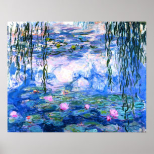 Monet Pink Water Lilies Poster