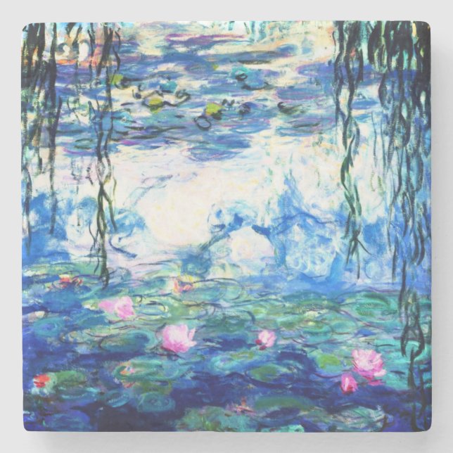 Monet Pink Water Lilies Stone Untersetzer (Vorderseite)