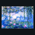 Monet Pink Water Lilies Tischnummer<br><div class="desc">Eine rosa Monet-Wasserlililienkarte mit schönen rosa Seerosen,  die in einem ruhigen,  blauen Teich mit Lilienpolstern schwimmen. Ein großartiges Monet-Geschenk für die Liebhaber von Impressionismus und französischer Kunst.</div>