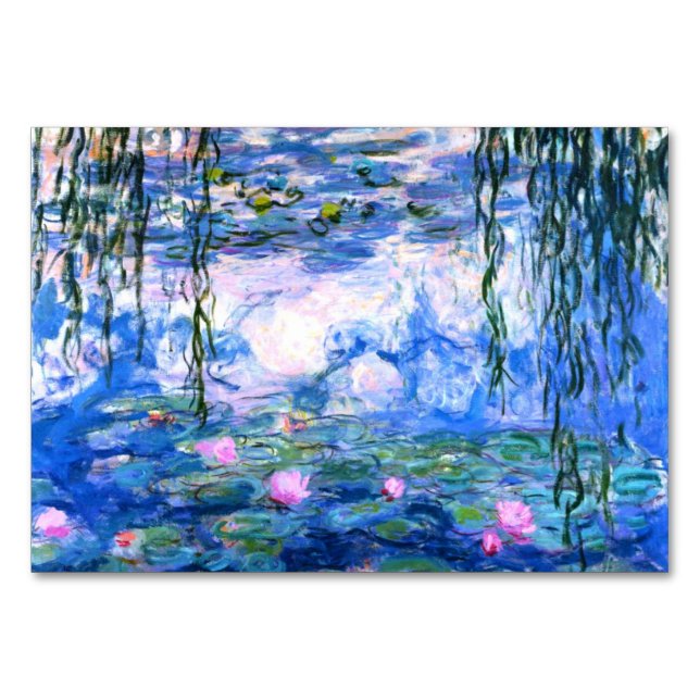 Monet Pink Water Lilies Tischnummer (Vorderseite)