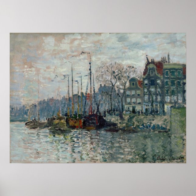 Monet - Prins Hendrikkade, Kromme Waal, Amsterdam Poster (Vorne)